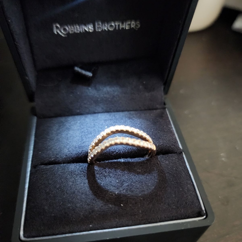 14K Rose Gold Pear Shape Diamond Wedding Ring